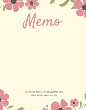 flowers, floral, work, Pink Flower Background Memo Memo Template