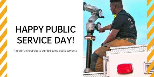 White Happy Public Service Day Twitter Post