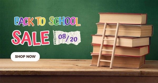 chalkboard, blackboard, education, Back To School Season Sale Facebook Ad Medium Template