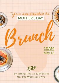 happy mother, woman, mom, Mother's Day Brunch Invitation Template