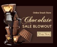 discount, food, banner ads, Black Chocolate Online Sale Large Rectangle Template