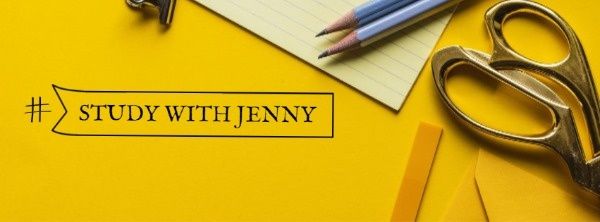 stationery, school, education, Yellow Study Channel Facebook Cover Template