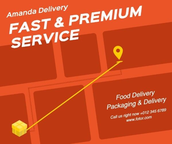 fast, premium, express, Food Delivery Service Facebook Post Template