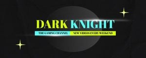 game, gamer, streaming, Black Dark Knight Gaming Video Channel Twitch Banner Template