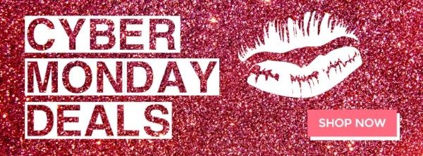 black friday, black briday, sale, Pink Glitter Cyber Monday Deals Facebook Cover Template