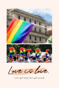 lgbt, lesbian, gay, Pride Month Simple Photo Pinterest Post Template