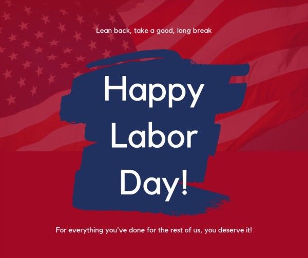 day off, holiday, festival, Red Happy Labor Day Facebook Post Template