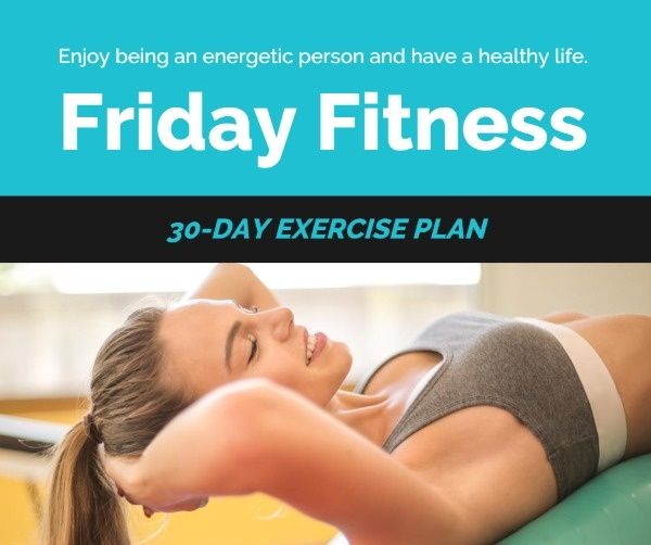 exercise, woman, sport, Blue Fitness Center Facebook Post Template