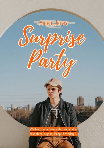 Orange Surprise Party Poster