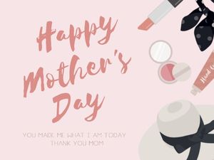 greeting, cosmetics, lipsticks, Fashion happy mother's day Card Template
