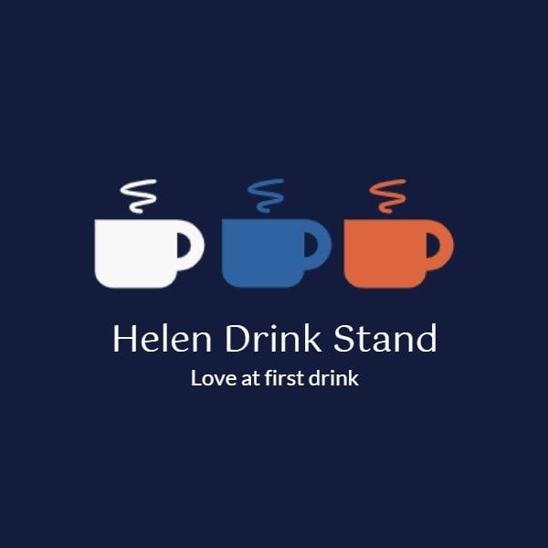 coffee, tea, cafe, Blue And Cute Drink Sales Logo Template