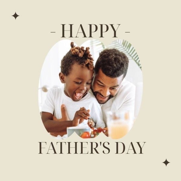 dad, kid, family, Soft Yellow Minimal Father's Day Greeting Instagram Post Template