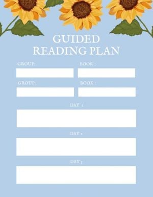 business, student, school, Floral Reading Plan Lesson Plan Template