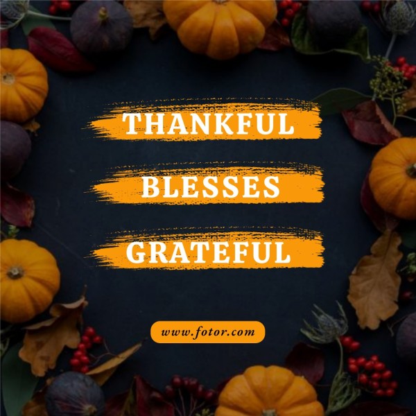Brown Happy Thanksgiving Gratitude Instagram投稿
