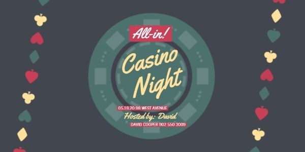 gambling, game night, party, Casino Night Twitter Post Template