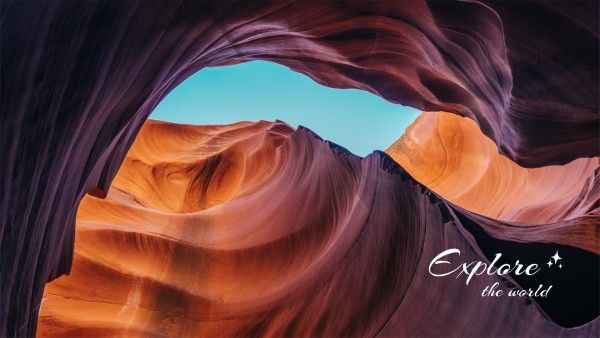 峡谷洞穴的棕色风景 电脑壁纸