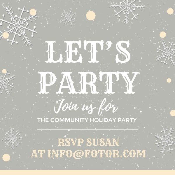 holiday, invitation, snowman, White And Grey Christmas Party Instagram Post Template