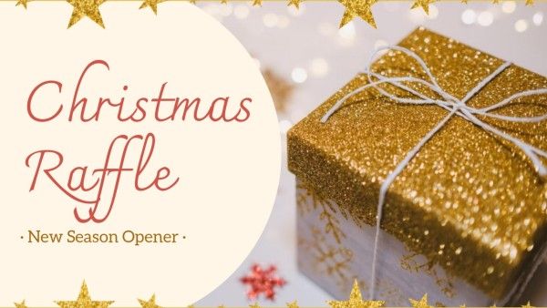 business, marketing, sale, Golden Gift Box Christmas Raffle Youtube Thumbnail Template