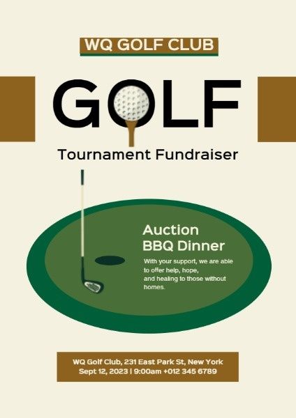 tournament, game, sports, Golf Fundraiser Flyer Template