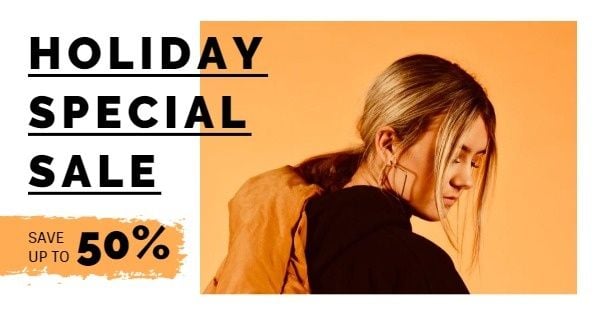 Clothes Store Yellow Holiday Special Sale Facebook Ad Medium