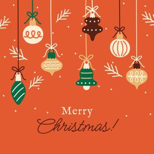 holiday, celebration, greeting, Orange Illustration Christmas Festival Instagram Post Template