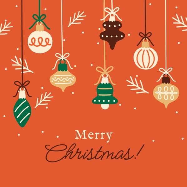 Orange Illustration Christmas Festival Instagram帖子