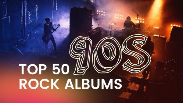 video cover, social media, classic, Black Top 50 90s Rock Albums Youtube Thumbnail Template