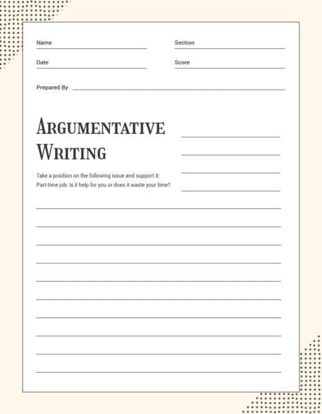 school, education, student, White Beige Argumentative Writing  Worksheet Template