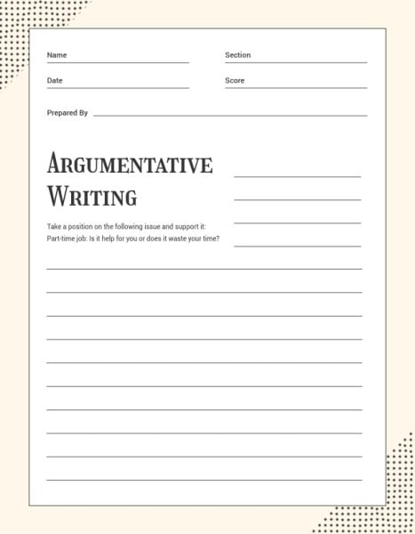 White Beige Argumentative Writing 