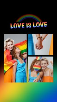 丰富多彩的LGBT爱情夫妇情人节拼贴 社交拼图 9:16