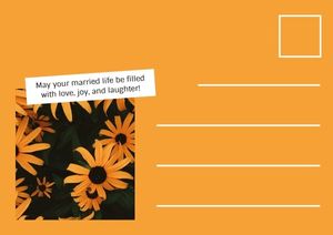 diy, daisy, floral, Orange Friends Congratulations Wishes Postcard Template