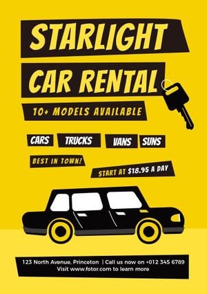 cars, taxis, car service, Car Rental Service Poster Template