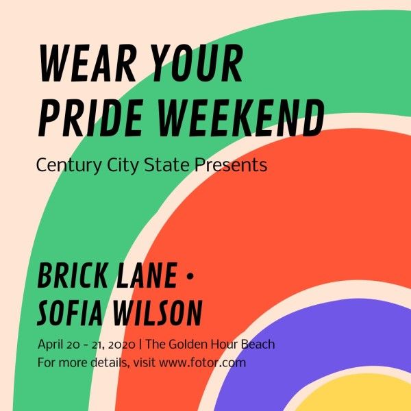 life, activity, present, Rainbow Pride Weekend Instagram Post Template