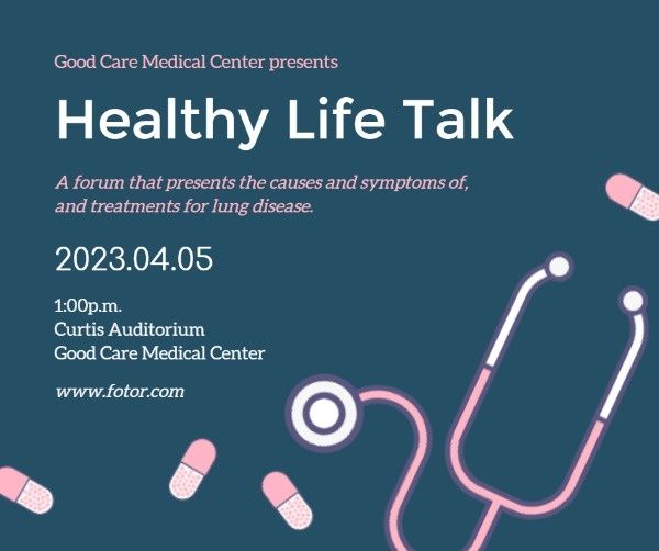 health, healthy, talk, Medical Care Speech Facebook Post Template