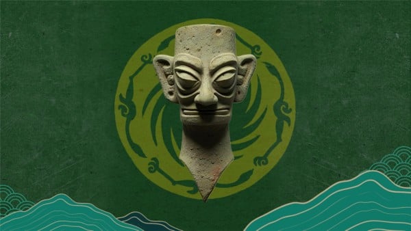 Green Chinese Cultural Relic