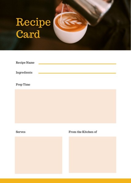 White And Brown Coffess Recipe Card  Recipe Card