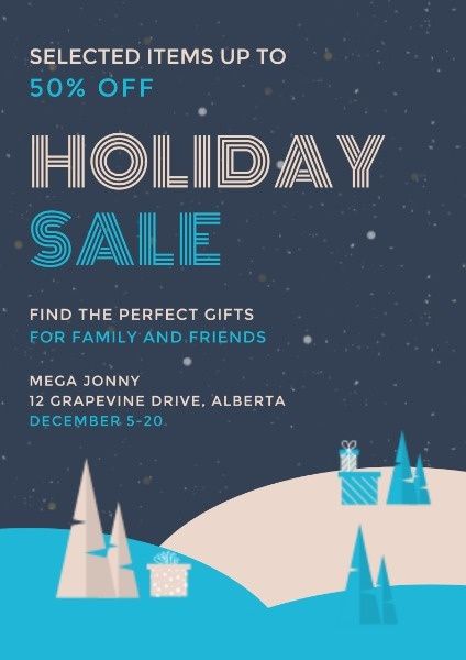 promotion, promoting, 50% off, Holiday Sale Poster Template