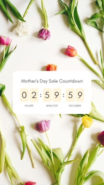 mothers day, mother day, mother's day sale, Green UI Mother's Day Countdown Instagram Story Template