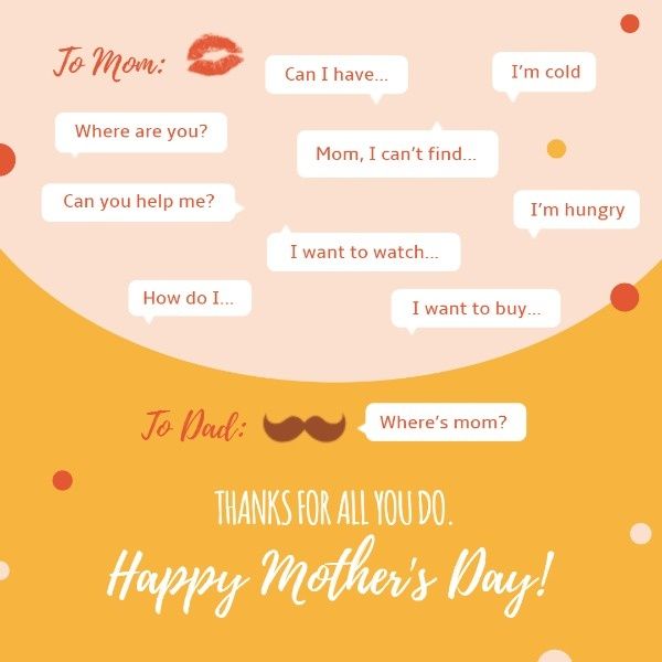 mothers day, conversation, dialog, Mother's Day Fun Quote Instagram Post Template
