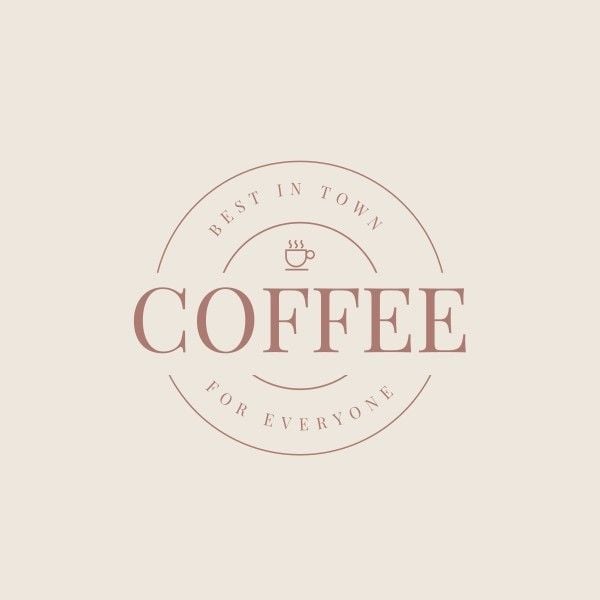 米色极简主义圆圈咖啡厅 Logo