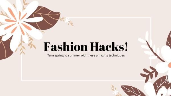 spring, season, summer, Simple fashion hacks Youtube Channel Art Template