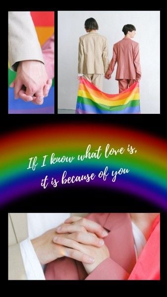 couple, pride, lgbt, Rainbow Sweet Love Instagram Story Template