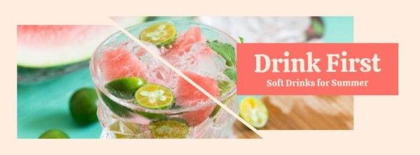 business, classic, simple, Pink Cocktail Drink Facebook Cover Template