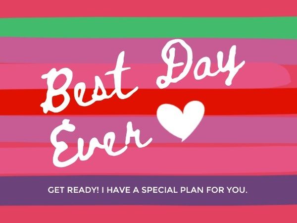 best day, wishes, wishing, Red Special Plan Card Template