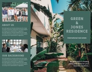 marketing, business, company, Green Real Estate Agency  Brochure Template