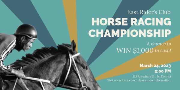 horse ride, ride, game, Horse Riding Tournament Twitter Post Template