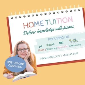 tutor, study, education, Home Tuition Course Learning Instagram Post Template