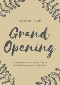 store, shop, sale, Retro Style Grand Opening Flyer Template