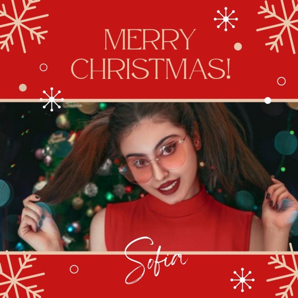 Red Merry Christmas Selfie フォトコラージュ