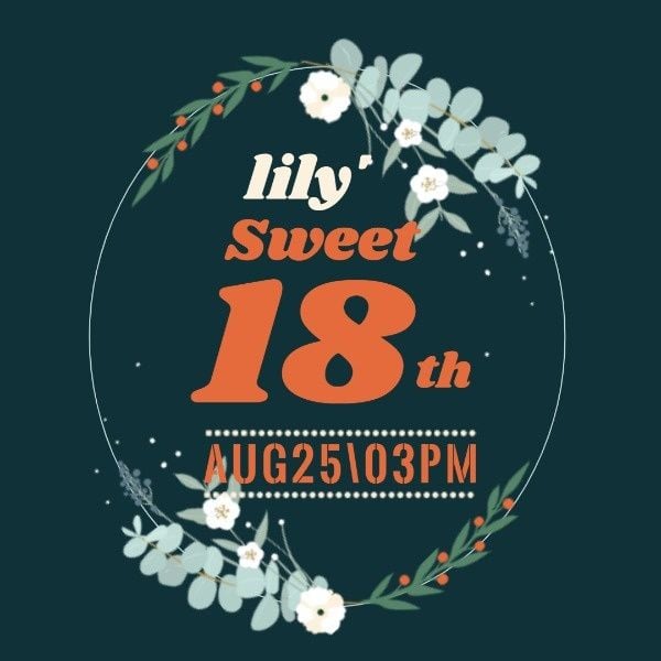 sweet-eighteenth-birthday-party-instagram-post-template-and-ideas-for